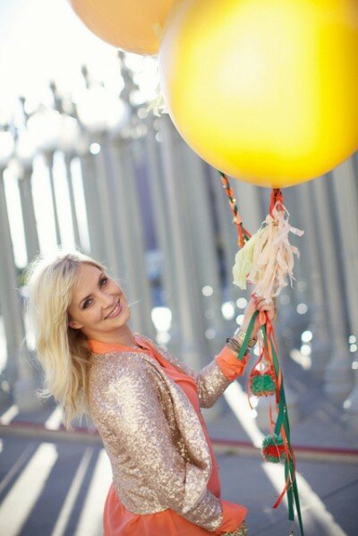 giant balloons tassel and braided ribbon DIY from Oh Lovely Day
