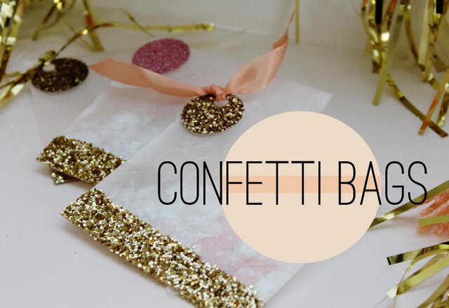 DIY glitter confetti favor bag