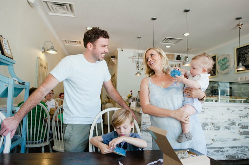 Oh Lovely Day gender reveal at Milk Jar Cookies | photos by Hazelnut Photography & Film by SparkStory